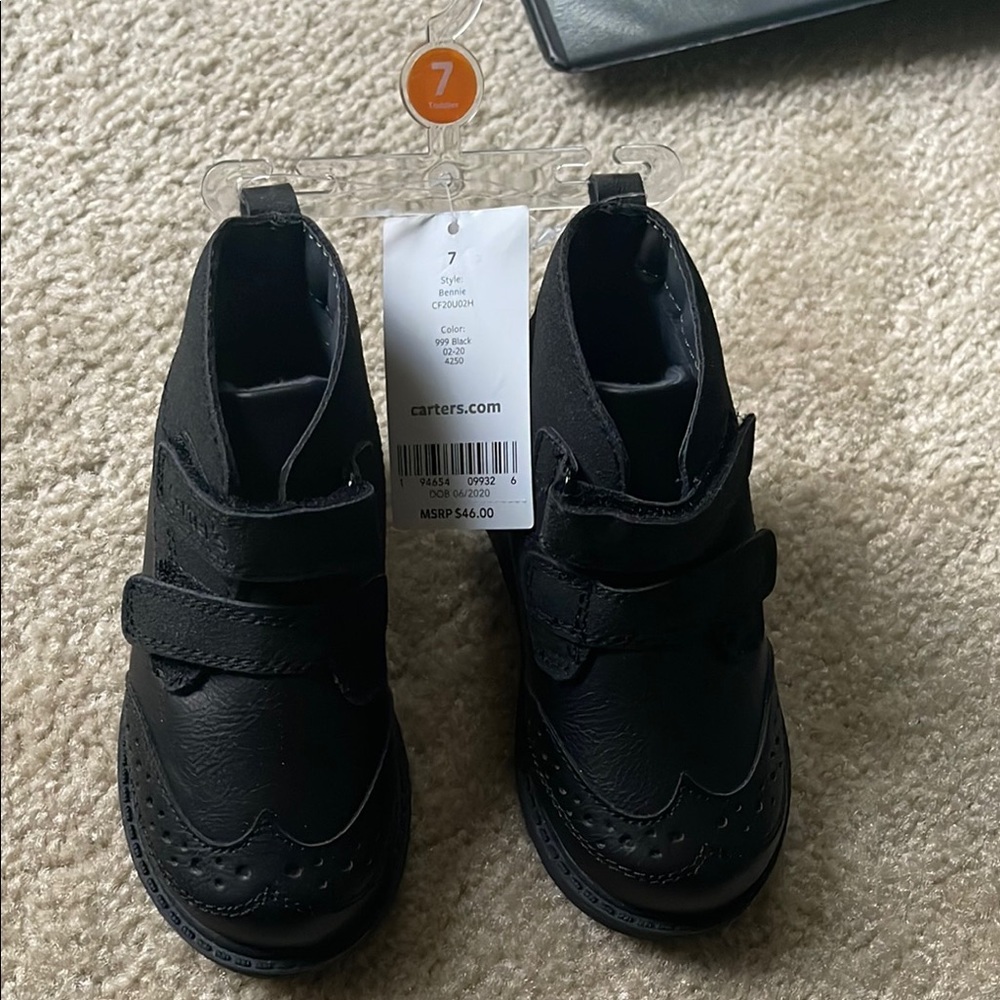 Carter's Black Dress Shoes Slip-On Design